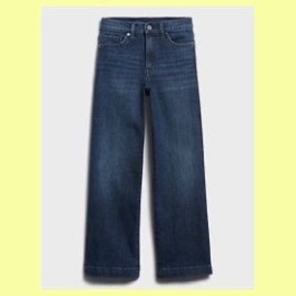Banana Republic high-rise wide-leg crop denim